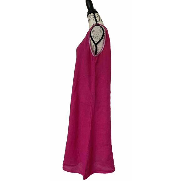 Piazza Del Tempio Dress Womens Hot Pink Linen Sleeveless Size XL - Picture 3 of 8